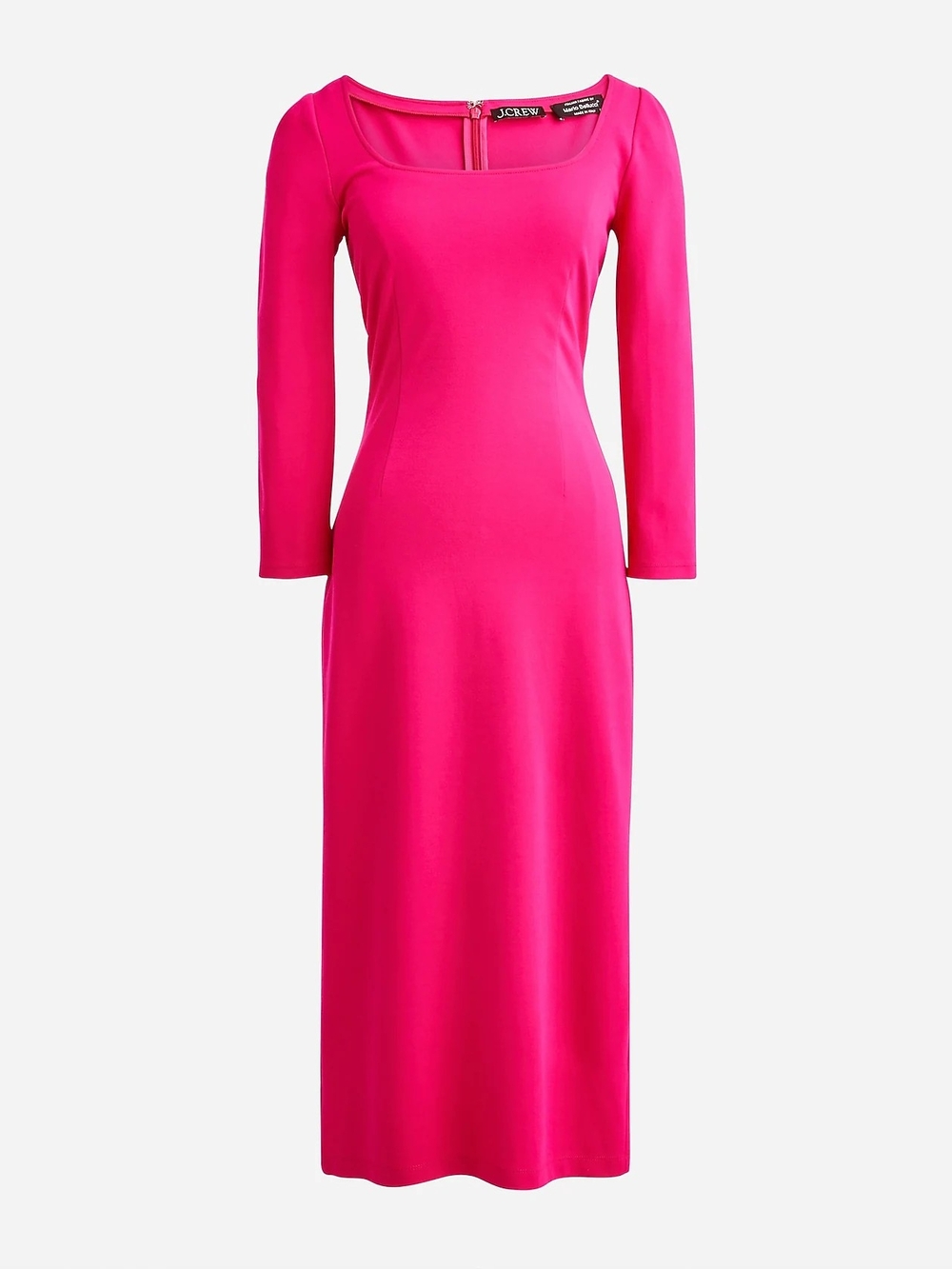 J. Crew Magenta Long-Sleeve Sheath Dress